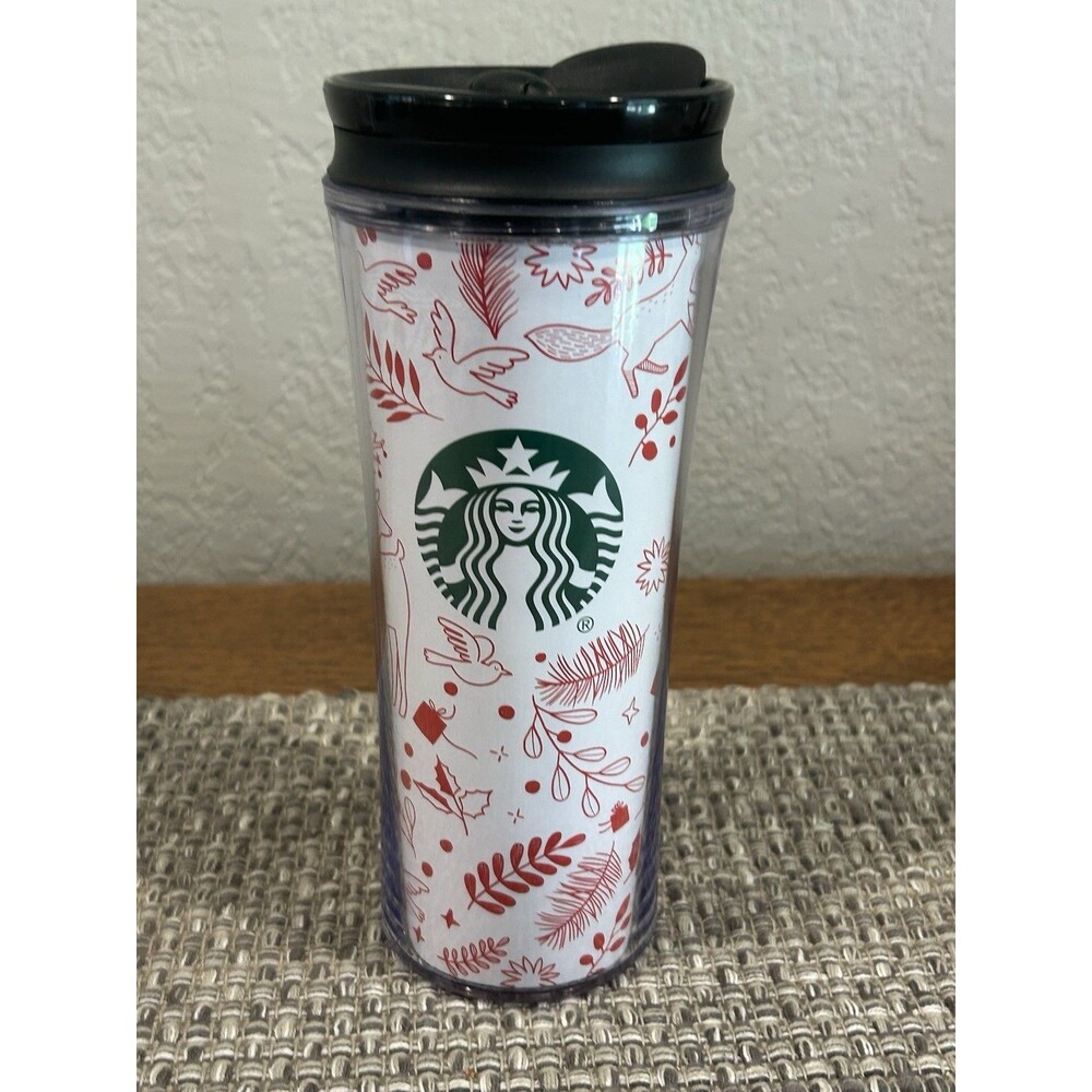 Starbucks Christmas Holiday Tumbler 16 Oz Red Coffee Mug To Go NWOT